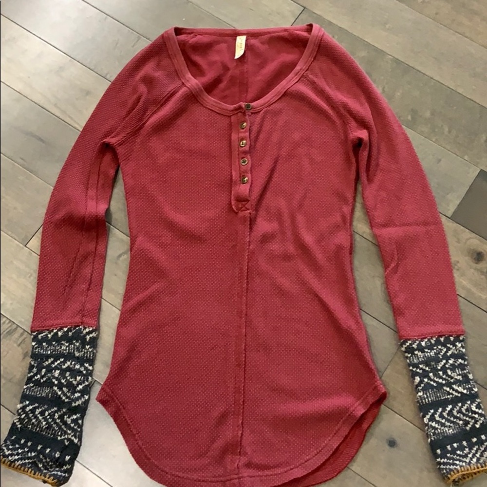 Free People Alpine Cuff thermal, Red